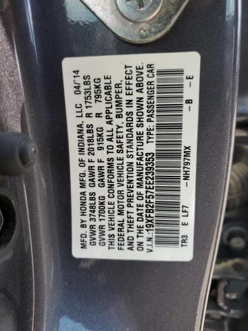 Photo 12 VIN: 19XFB2F57EE239353 - HONDA CIVIC LX 