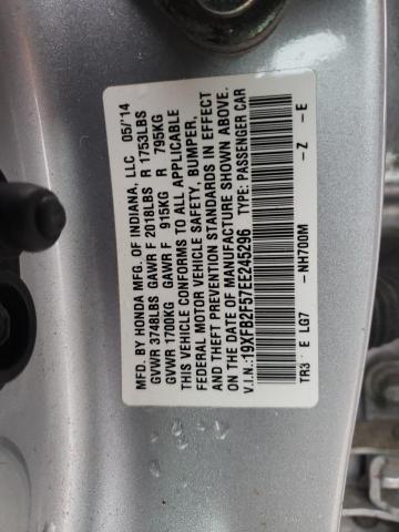 Photo 11 VIN: 19XFB2F57EE245296 - HONDA CIVIC LX 