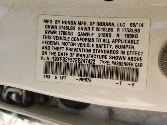 Photo 9 VIN: 19XFB2F57EE247422 - HONDA CIVIC LX 