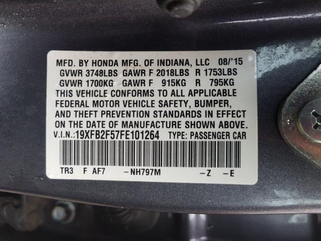 Photo 9 VIN: 19XFB2F57FE101264 - HONDA CIVIC LX 