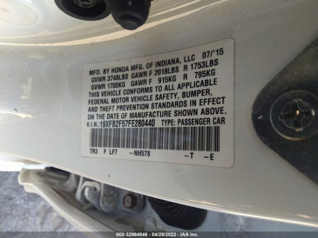 Photo 8 VIN: 19XFB2F57FE280440 - HONDA CIVIC SEDAN 