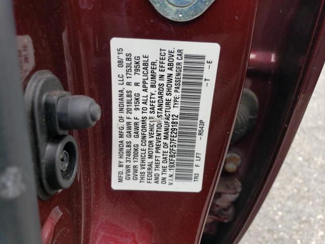 Photo 11 VIN: 19XFB2F57FE291812 - HONDA CIVIC LX 