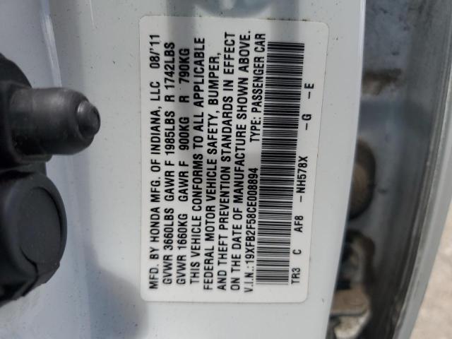 Photo 11 VIN: 19XFB2F58CE008894 - HONDA CIVIC LX 