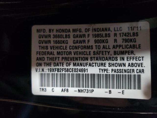 Photo 9 VIN: 19XFB2F58CE024691 - HONDA CIVIC LX 