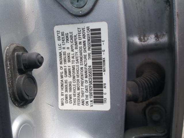 Photo 9 VIN: 19XFB2F58CE058324 - HONDA CIVIC LX 