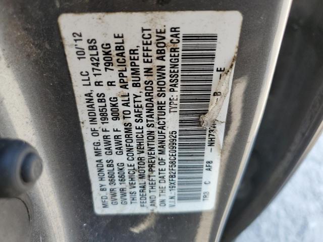 Photo 11 VIN: 19XFB2F58CE099925 - HONDA CIVIC LX 