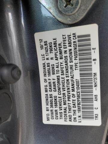 Photo 11 VIN: 19XFB2F58CE104007 - HONDA CIVIC 