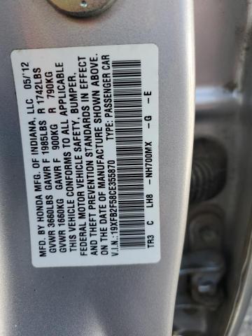 Photo 11 VIN: 19XFB2F58CE355870 - HONDA CIVIC 