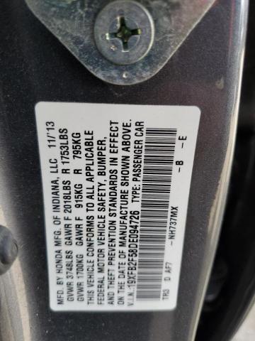 Photo 12 VIN: 19XFB2F58DE094726 - HONDA CIVIC LX 