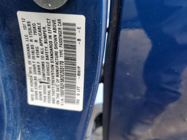 Photo 11 VIN: 19XFB2F58DE203170 - HONDA CIVIC 