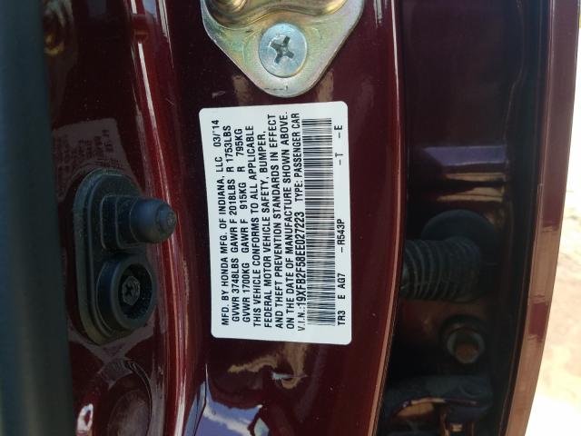 Photo 9 VIN: 19XFB2F58EE027223 - HONDA CIVIC LX 