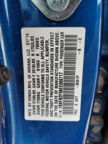 Photo 11 VIN: 19XFB2F58EE066717 - HONDA CIVIC LX 