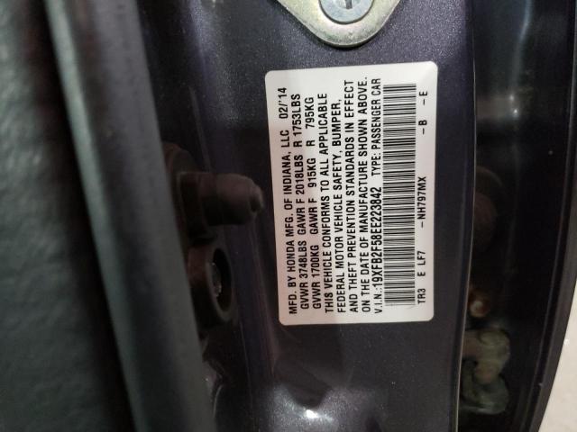 Photo 9 VIN: 19XFB2F58EE223842 - HONDA CIVIC LX 