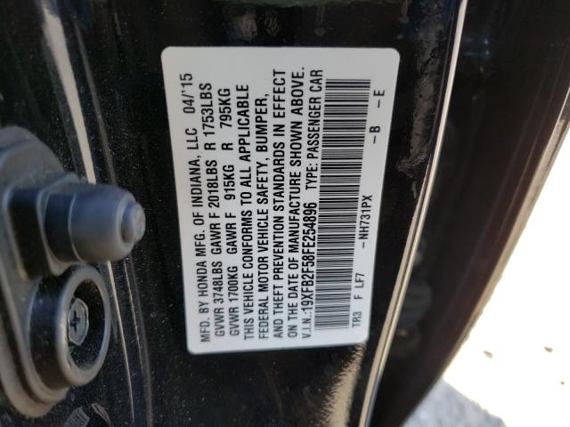 Photo 9 VIN: 19XFB2F58FE254896 - HONDA CIVIC LX 