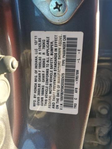 Photo 11 VIN: 19XFB2F59CE032475 - HONDA CIVIC 