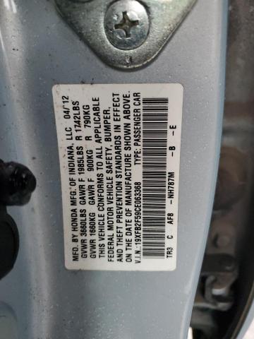 Photo 12 VIN: 19XFB2F59CE063368 - HONDA CIVIC 