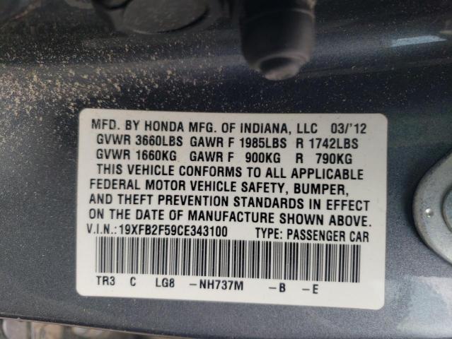 Photo 11 VIN: 19XFB2F59CE343100 - HONDA CIVIC 