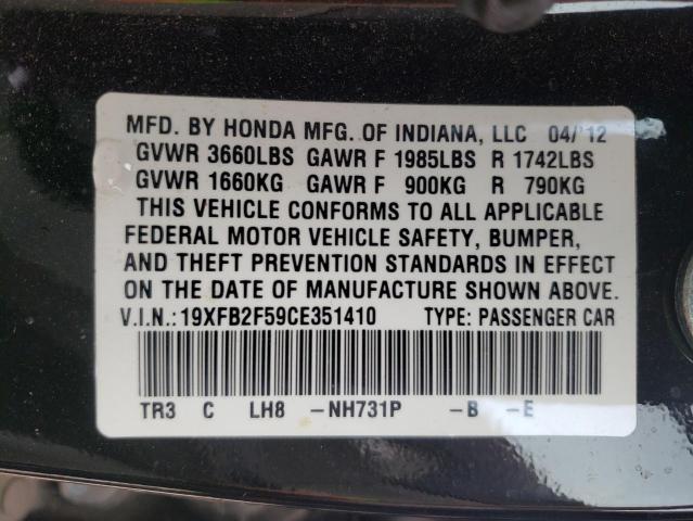 Photo 9 VIN: 19XFB2F59CE351410 - HONDA CIVIC LX 