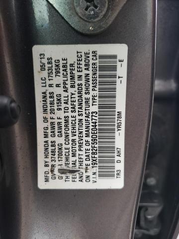 Photo 11 VIN: 19XFB2F59DE044773 - HONDA CIVIC LX 