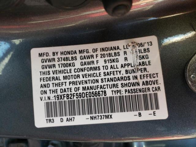 Photo 9 VIN: 19XFB2F59DE056678 - HONDA CIVIC LX 