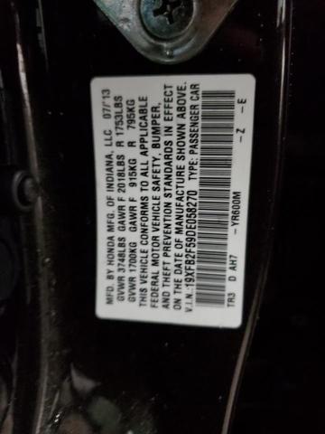 Photo 11 VIN: 19XFB2F59DE058270 - HONDA CIVIC LX 