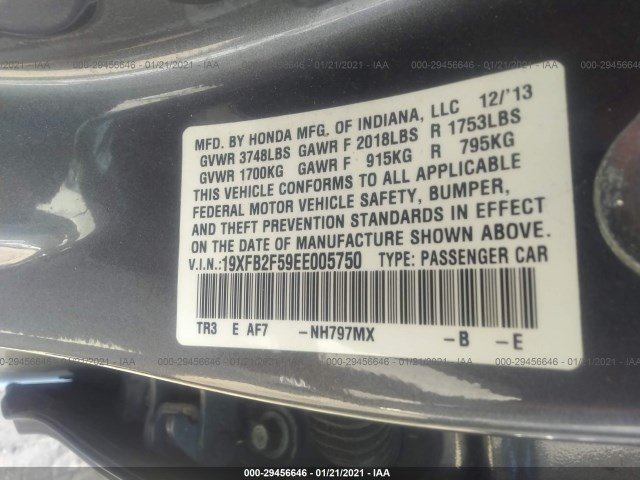 Photo 8 VIN: 19XFB2F59EE005750 - HONDA CIVIC SEDAN 