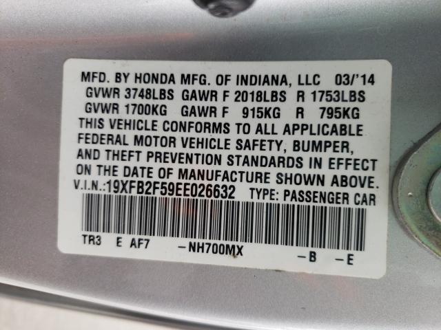 Photo 9 VIN: 19XFB2F59EE026632 - HONDA CIVIC LX 