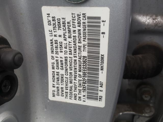 Photo 9 VIN: 19XFB2F59EE033628 - HONDA CIVIC LX 