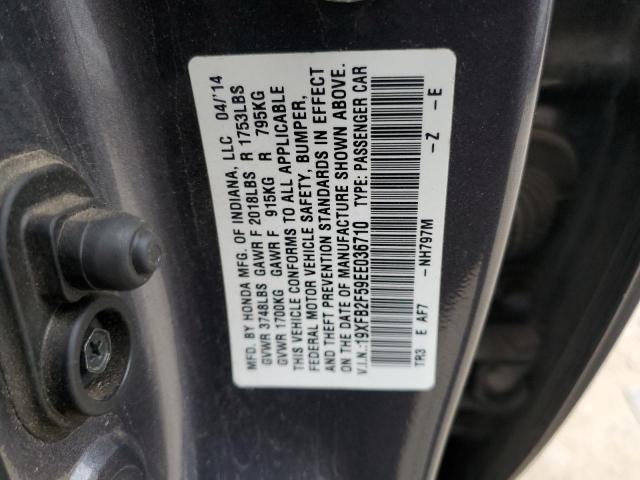 Photo 11 VIN: 19XFB2F59EE036710 - HONDA CIVIC LX 