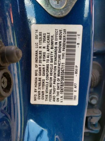 Photo 11 VIN: 19XFB2F59EE047111 - HONDA CIVIC LX 