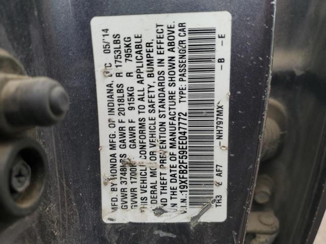 Photo 11 VIN: 19XFB2F59EE047772 - HONDA CIVIC 