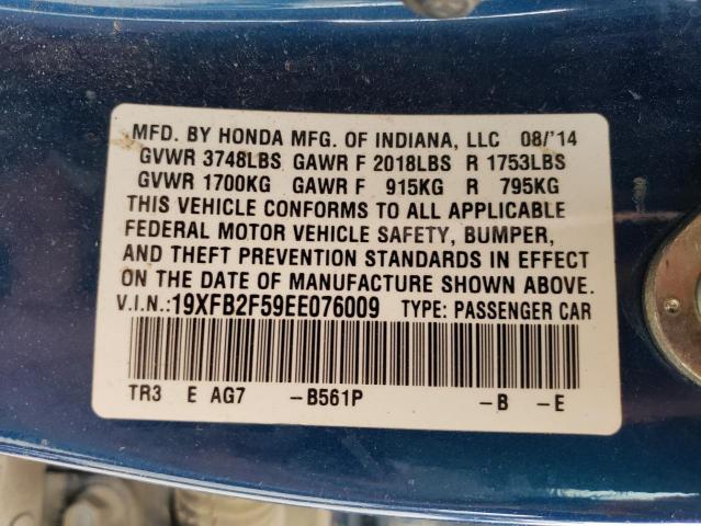 Photo 9 VIN: 19XFB2F59EE076009 - HONDA CIVIC LX 