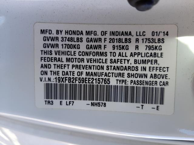 Photo 9 VIN: 19XFB2F59EE215765 - HONDA CIVIC LX 