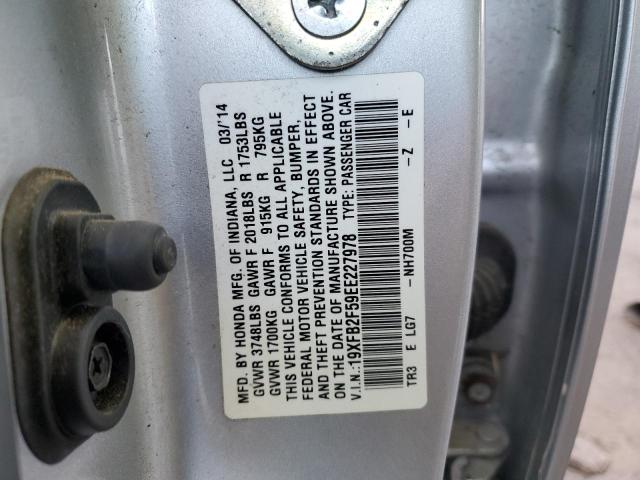 Photo 11 VIN: 19XFB2F59EE227978 - HONDA CIVIC LX 