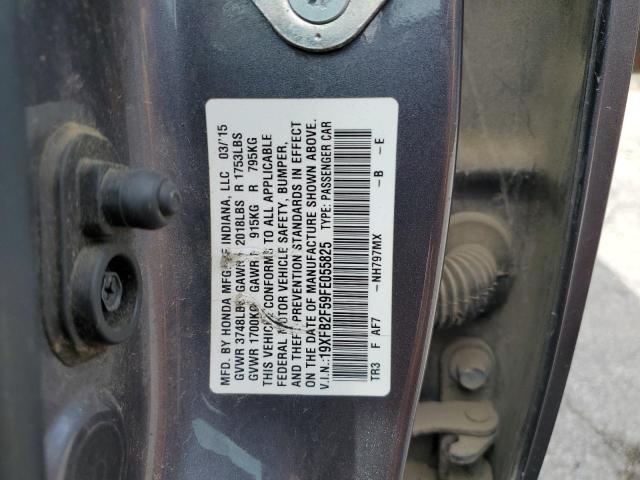 Photo 11 VIN: 19XFB2F59FE055825 - HONDA CIVIC LX 