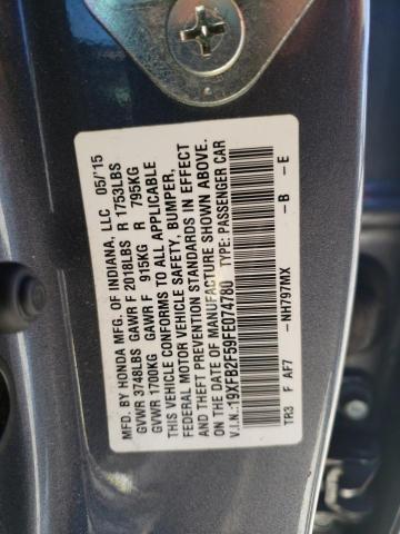 Photo 11 VIN: 19XFB2F59FE074780 - HONDA CIVIC 