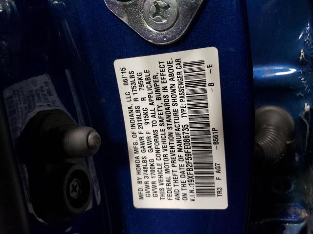 Photo 9 VIN: 19XFB2F59FE086735 - HONDA CIVIC LX 