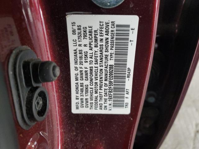 Photo 11 VIN: 19XFB2F59FE099288 - HONDA CIVIC LX 