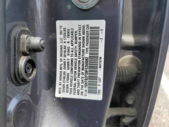 Photo 11 VIN: 19XFB2F59FE265082 - HONDA CIVIC LX 