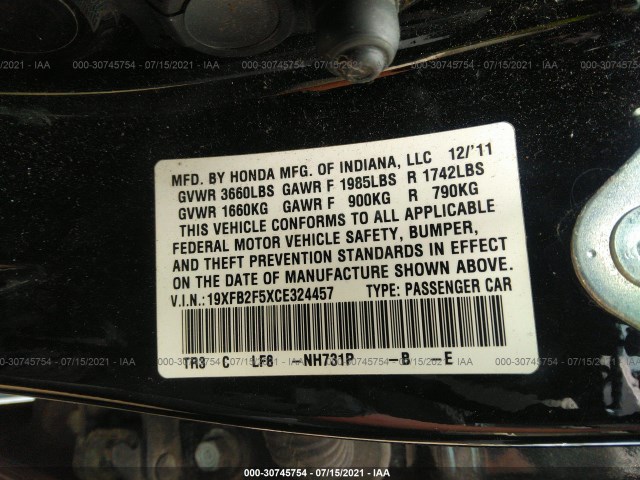 Photo 8 VIN: 19XFB2F5XCE324457 - HONDA CIVIC SDN 