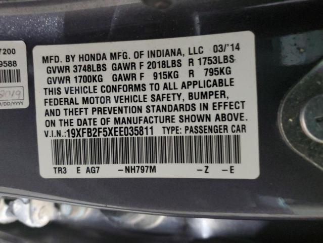 Photo 11 VIN: 19XFB2F5XEE035811 - HONDA CIVIC LX 