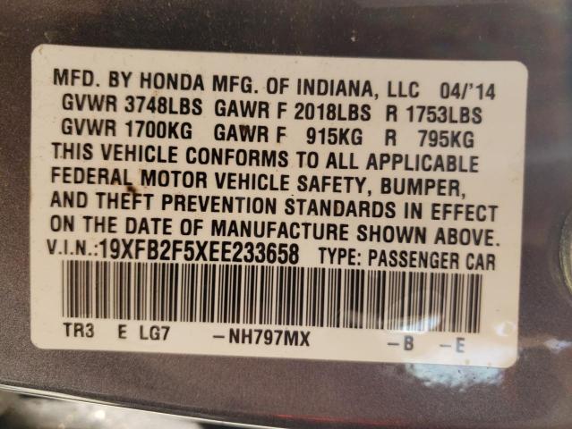 Photo 11 VIN: 19XFB2F5XEE233658 - HONDA CIVIC LX 