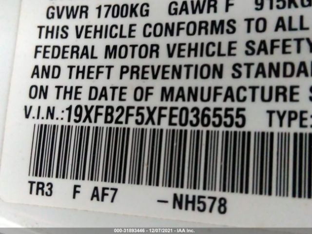 Photo 8 VIN: 19XFB2F5XFE036555 - HONDA CIVIC SEDAN 