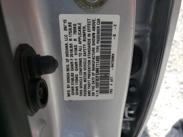 Photo 9 VIN: 19XFB2F5XFE111495 - HONDA CIVIC LX 