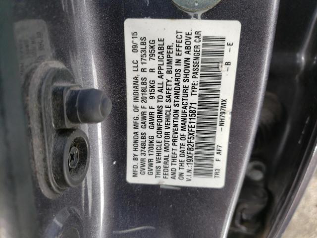 Photo 9 VIN: 19XFB2F5XFE115871 - HONDA CIVIC LX 