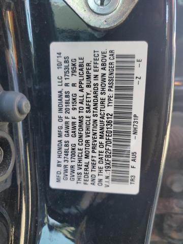 Photo 12 VIN: 19XFB2F70FE013612 - HONDA CIVIC SE 