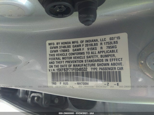 Photo 8 VIN: 19XFB2F71FE048532 - HONDA CIVIC SEDAN 