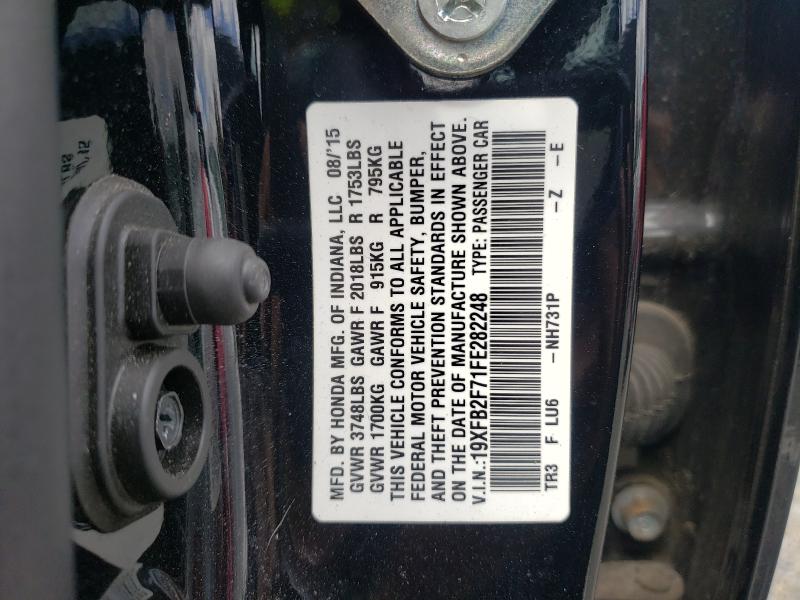 Photo 9 VIN: 19XFB2F71FE282248 - HONDA CIVIC SE 