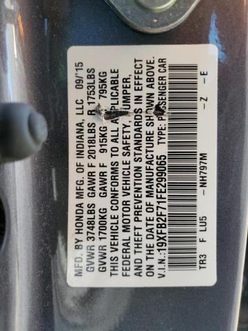 Photo 12 VIN: 19XFB2F71FE299065 - HONDA CIVIC SE 