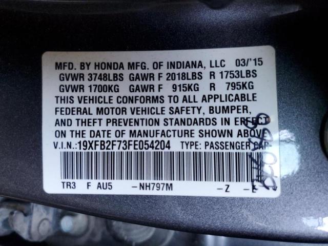 Photo 9 VIN: 19XFB2F73FE054204 - HONDA CIVIC SE 